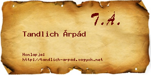 Tandlich Árpád névjegykártya